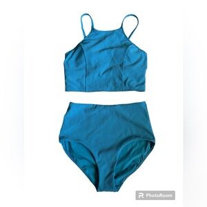 2 pc Lululemon Ribbed
High Neck Longline Swim Top and bottom Marlin Bikini